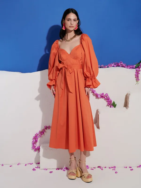 <b>DREAM</b> Terracotta Sweetheart Midi Dress made by Sister Jane