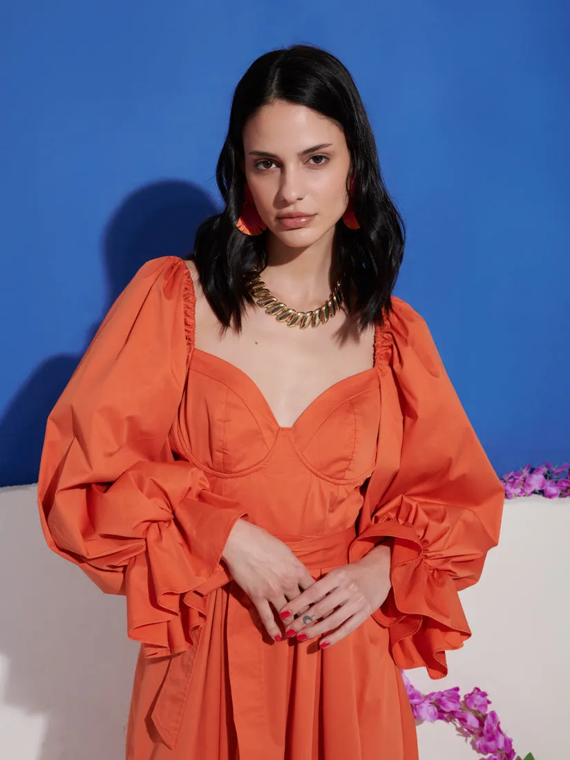 <b>DREAM</b> Terracotta Sweetheart Midi Dress sold by Sister Jane product image thumbnail 5
