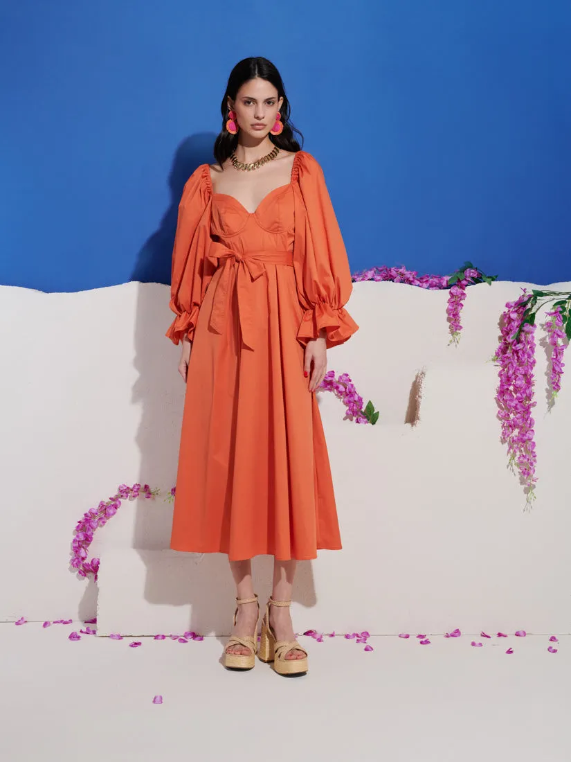 <b>DREAM</b> Terracotta Sweetheart Midi Dress sold by Sister Jane product image thumbnail 4
