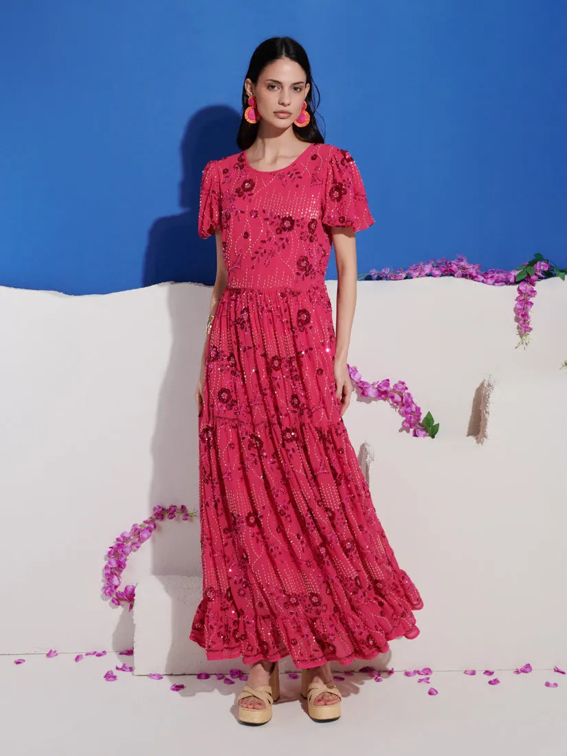 <b>DREAM</b> Jade Sequin Floral Maxi Dress sold by Sister Jane