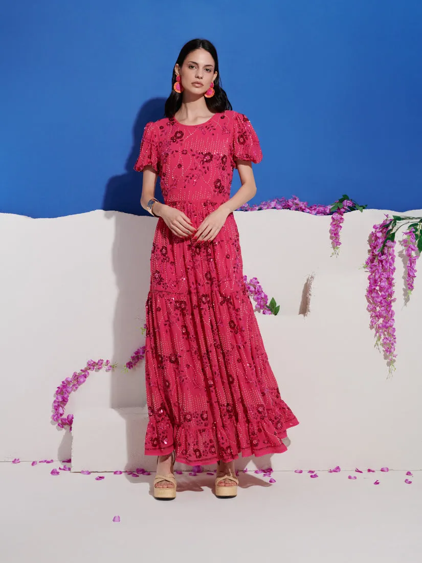 <b>DREAM</b> Jade Sequin Floral Maxi Dress sold by Sister Jane product image thumbnail 4