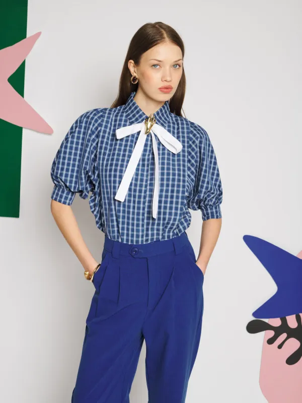 Celeste Check Blouse made by Sister Jane