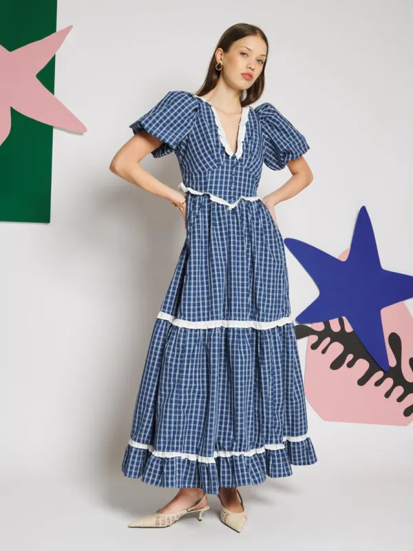 Celeste Check Maxi Dress made by Sister Jane