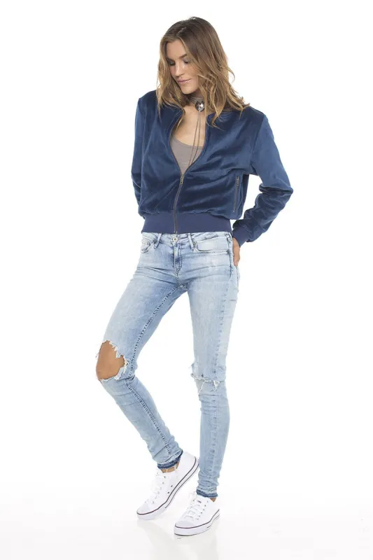 Velour Bomber Jacket sold by Skemo