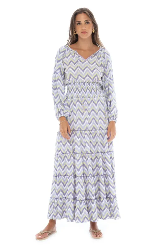 Zig Zag Montana Long Dress sold by Skemo