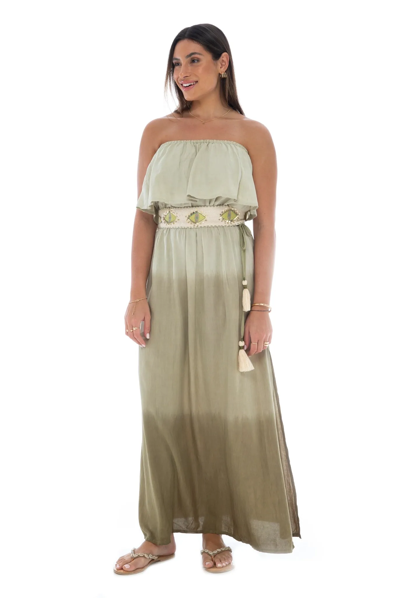 Good Luck Frill Tube Maxi Dress sold by Skemo product image thumbnail 4