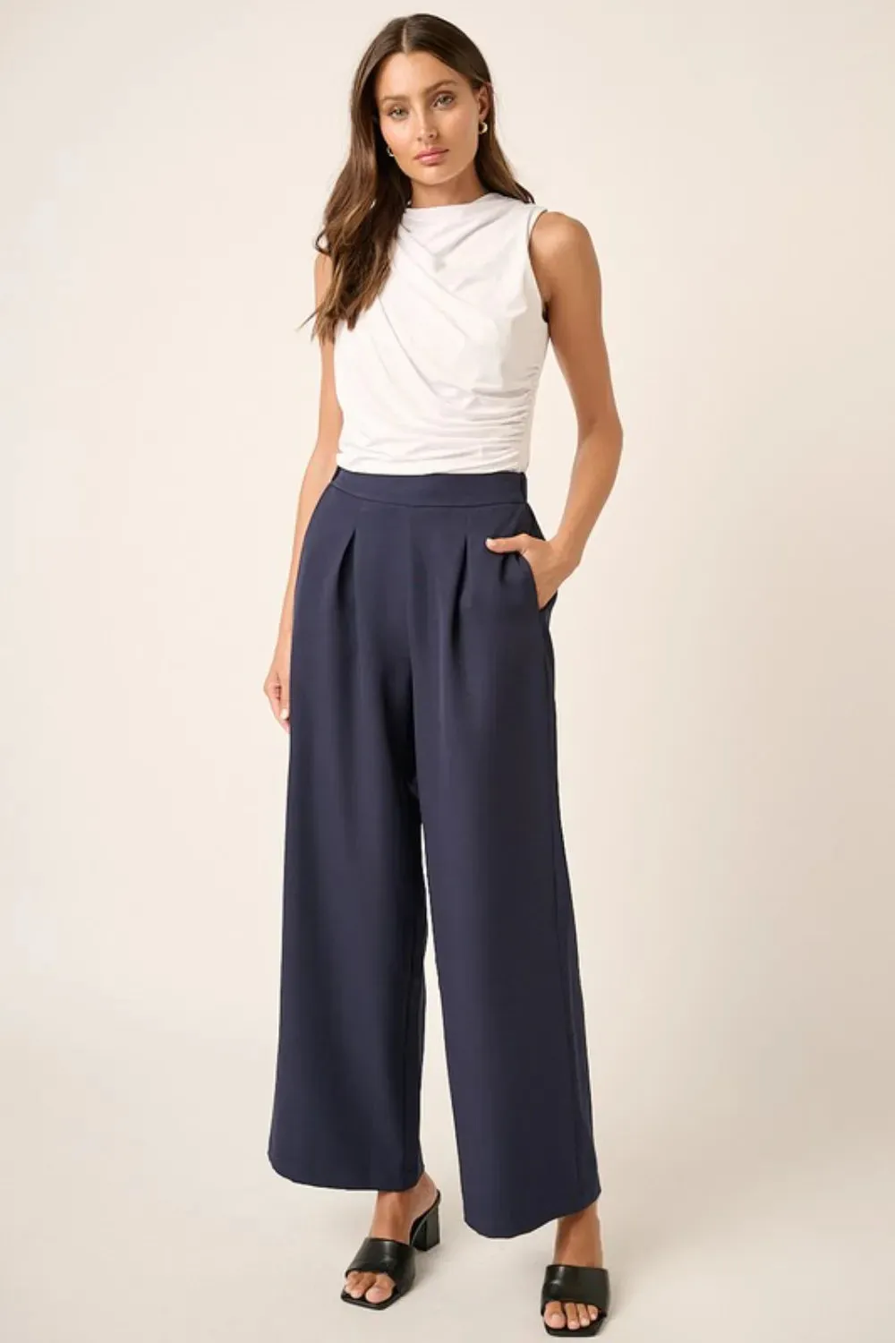 Inverted Pleat Detail Wide Leg Pants sold by Skemo product image thumbnail 2