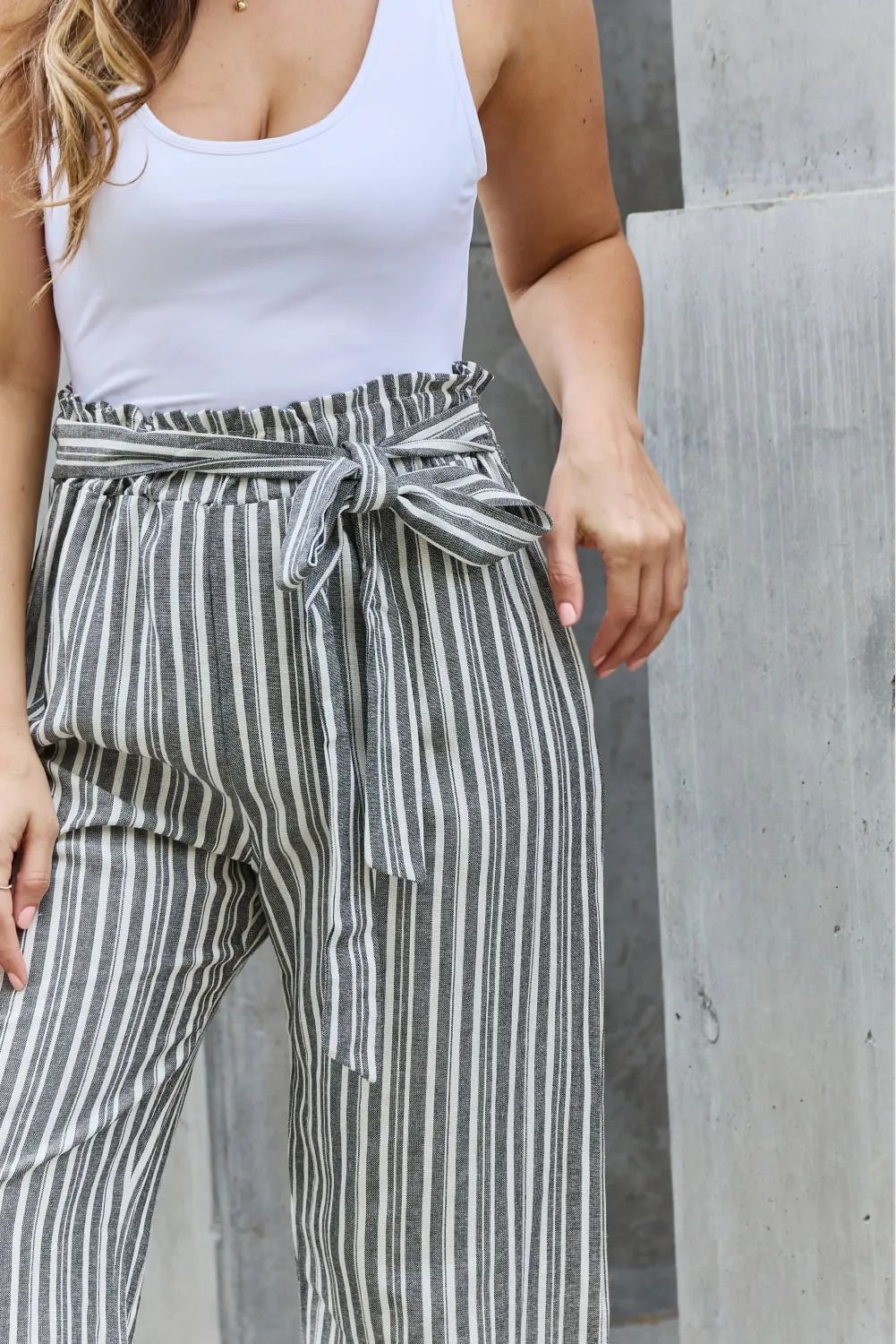Find Your Path Paperbag Waist Striped Culotte Pants sold by Skemo product image thumbnail 5