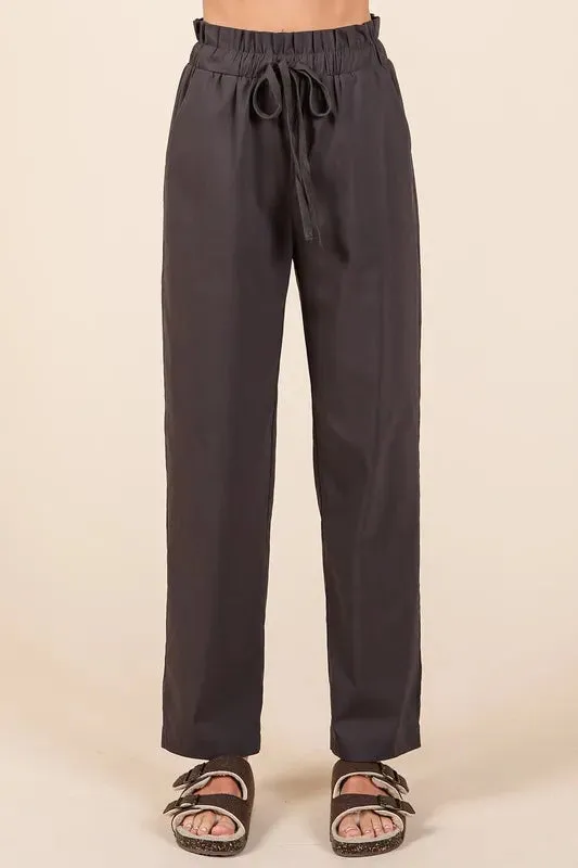 Paperbag Waist Tapered Straight Pants sold by Skemo