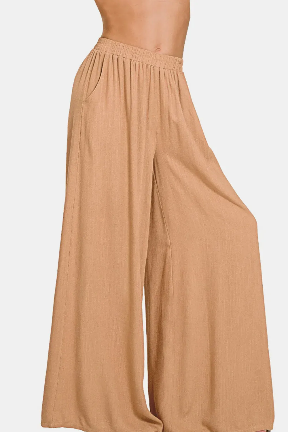 Pleated Linen Blend Wide Leg Pants sold by Skemo product image thumbnail 2
