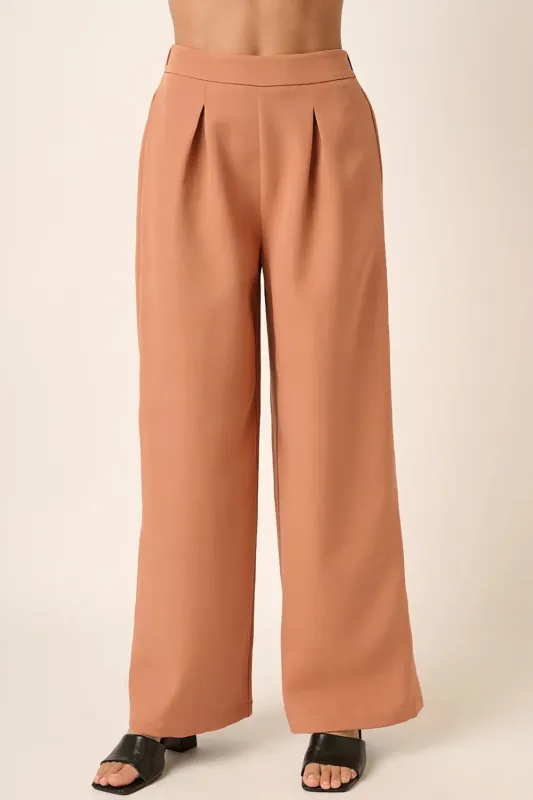 Inverted Pleat Detail Wide Leg Pants sold by Skemo