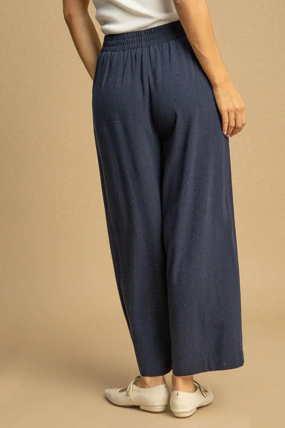 High Waisted Embellished Linen Pants sold by Skemo product image thumbnail 3