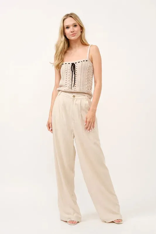 High-Rise Wide Leg Linen Blended Pants sold by Skemo product image thumbnail 5