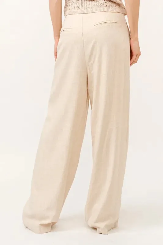 High-Rise Wide Leg Linen Blended Pants sold by Skemo product image thumbnail 4