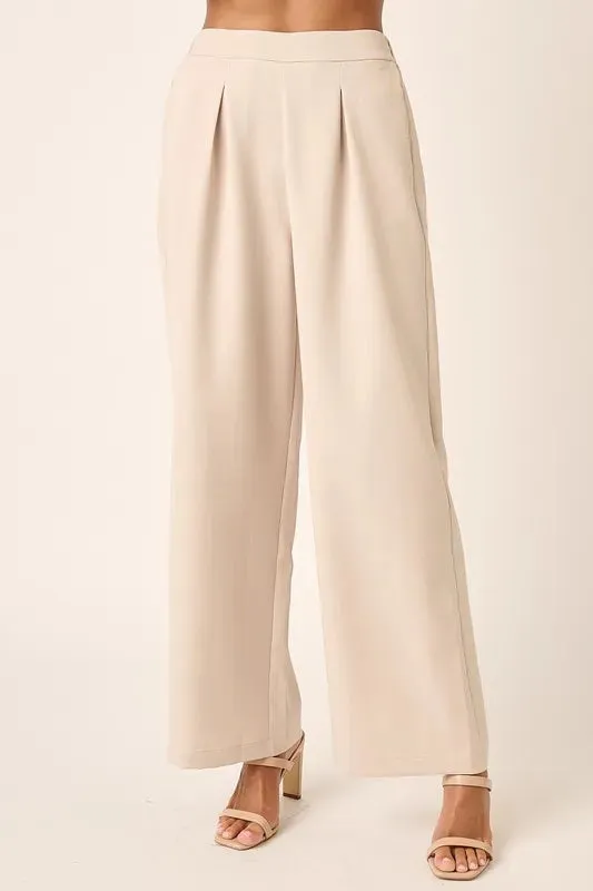 Inverted Pleat Detail Wide Leg Pants sold by Skemo