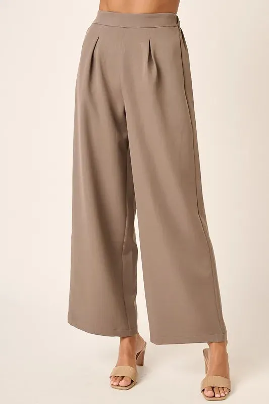 Inverted Pleat Detail Wide Leg Pants sold by Skemo
