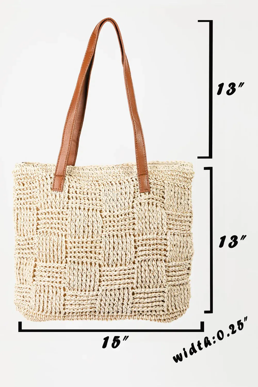 Fame Braided Faux Leather Strap Tote Bag sold by Skemo product image thumbnail 3