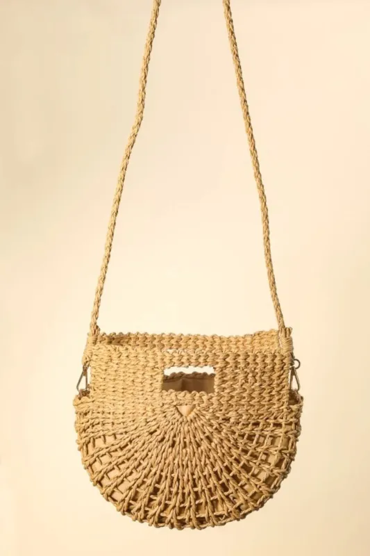 Fame Braided Semi Circle Tote Bag sold by Skemo