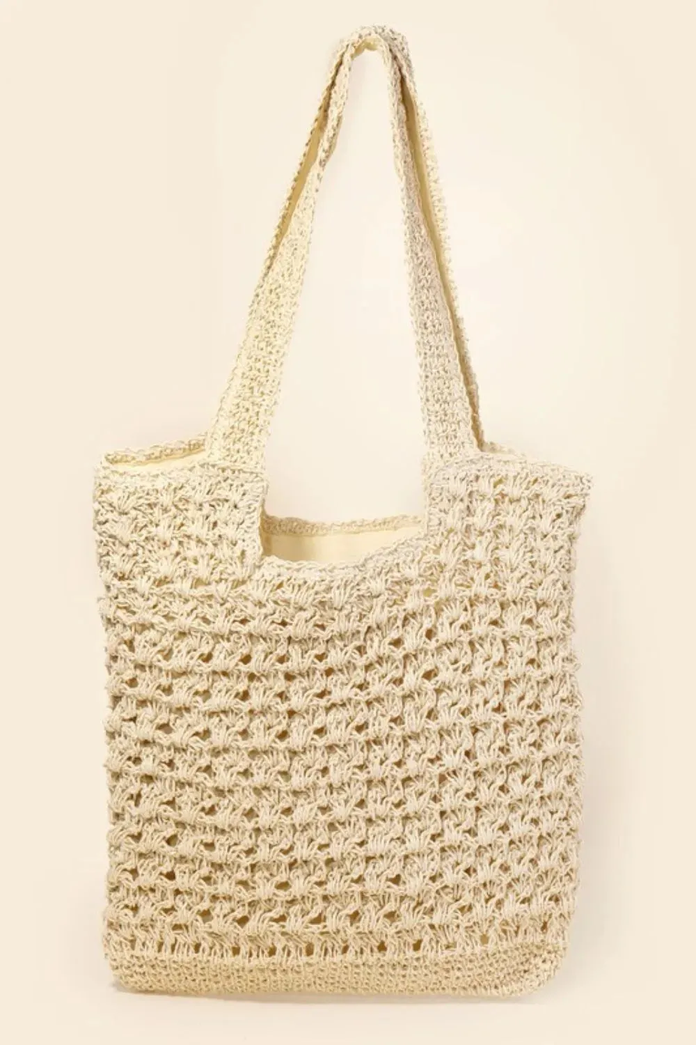 Fame Intricate Straw Knit Tote Bag sold by Skemo
