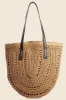 Fame Straw Braided Rounded Tote Bag sold by Skemo