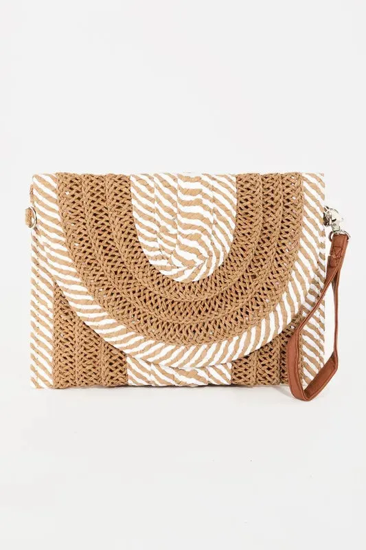 Fame Striped Straw Stitch Clutch Bag sold by Skemo product image thumbnail 2