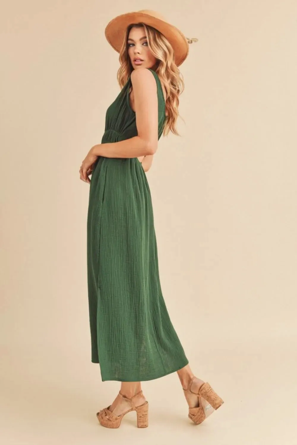 Side Slit Round Neck Sleeveless Tank Dress sold by Skemo product image thumbnail 2