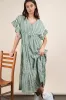 Sage Embroidered Boho Ruffled Midi Dress sold by Skemo