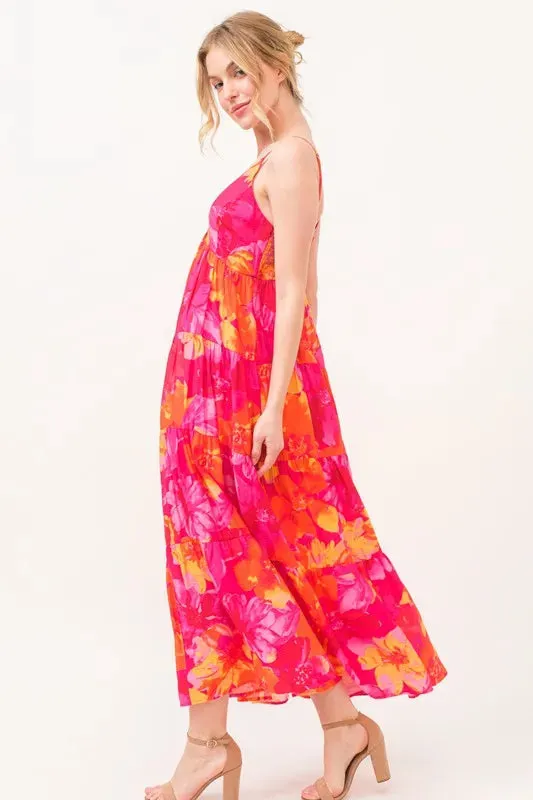 Floral Tiered Maxi Cami Dress with Pockets sold by Skemo product image thumbnail 3