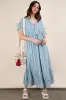 Blue Embroidered Boho Ruffled Midi Dress sold by Skemo
