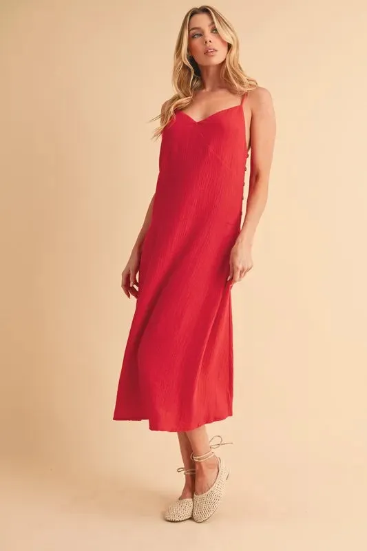 Side Button Midi Cami Dress sold by Skemo product image thumbnail 3