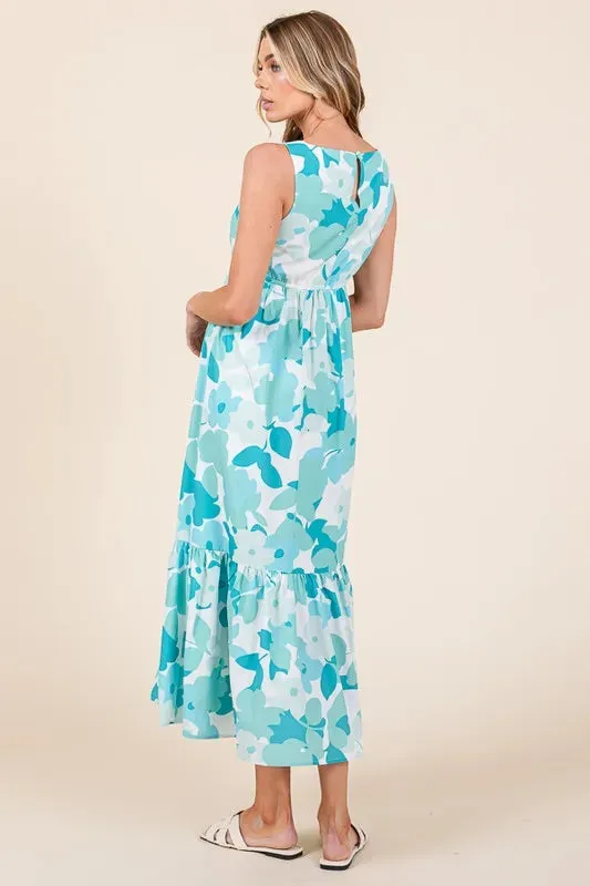 Sleeveless Floral Print V-Neck Midi Dress sold by Skemo product image thumbnail 5