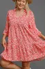 Two Tone Print Balloon Sleeve Tiered Dress sold by Skemo