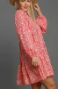 Two Tone Print Balloon Sleeve Tiered Dress sold by Skemo
