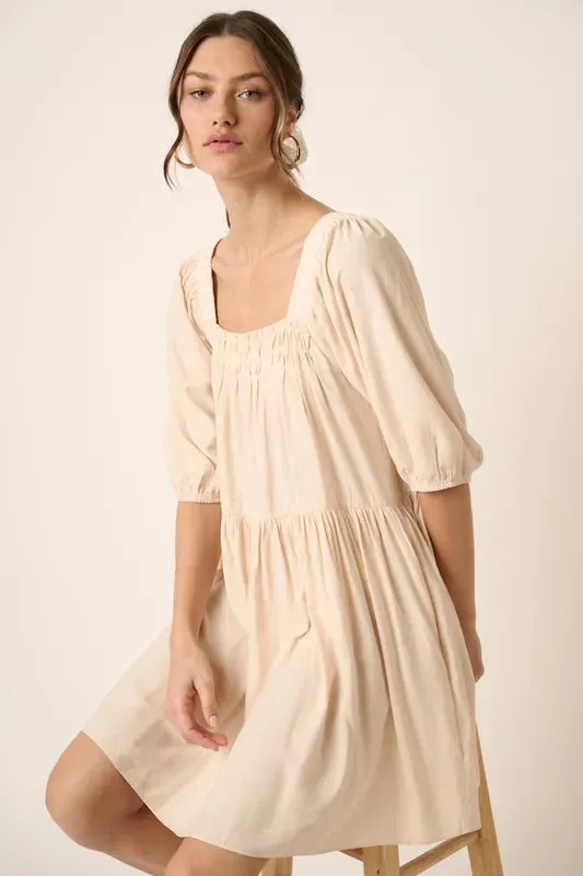 Pintuck Detail Tie Back Mini Dress sold by Skemo product image thumbnail 4