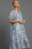 Printed Puff Short Sleeve Midi Dress sold by Skemo