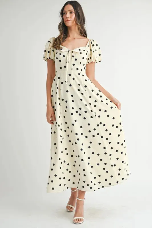 Polka Dot Puff Sleeve Midi Dress sold by Skemo product image thumbnail 2
