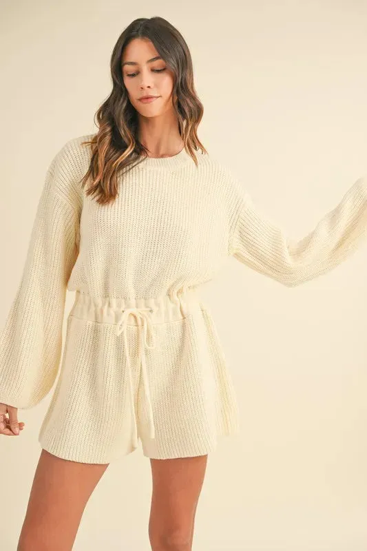 Round Neck Long Sleeve Sweater Romper sold by Skemo