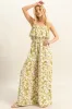 Floral Print Spaghetti Strap Wide Leg Jumpsuit sold by Skemo