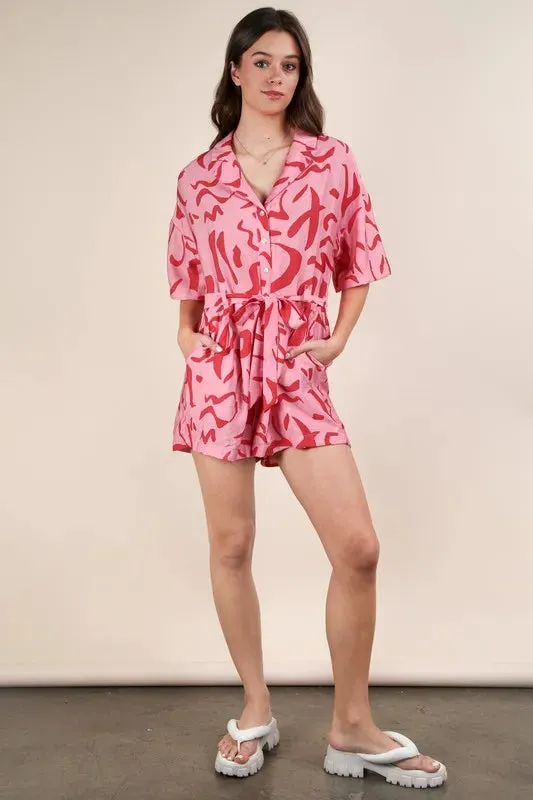 Oversized Printed Button Down Resort Romper sold by Skemo product image thumbnail 2
