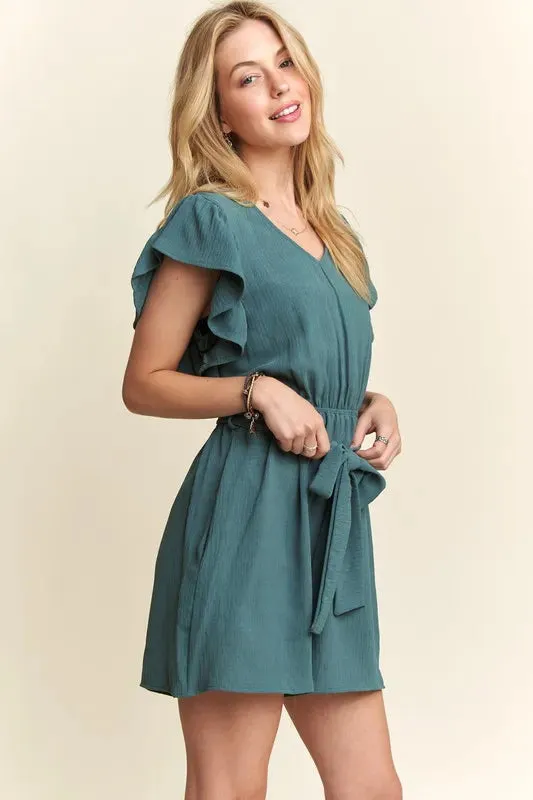 Ruffle Sleeves Romper with Pockets sold by Skemo product image thumbnail 5