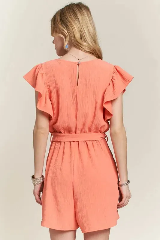 Ruffle Sleeves Romper with Pockets sold by Skemo product image thumbnail 2