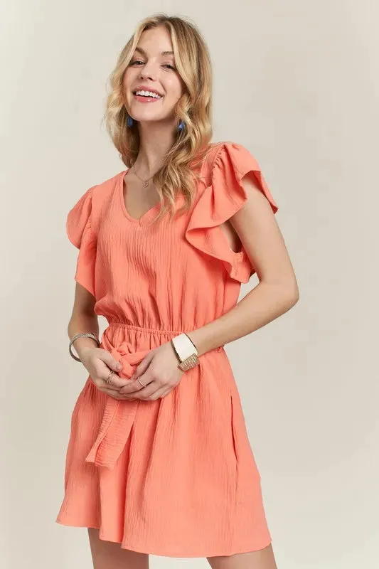 Ruffle Sleeves Romper with Pockets sold by Skemo product image thumbnail 5