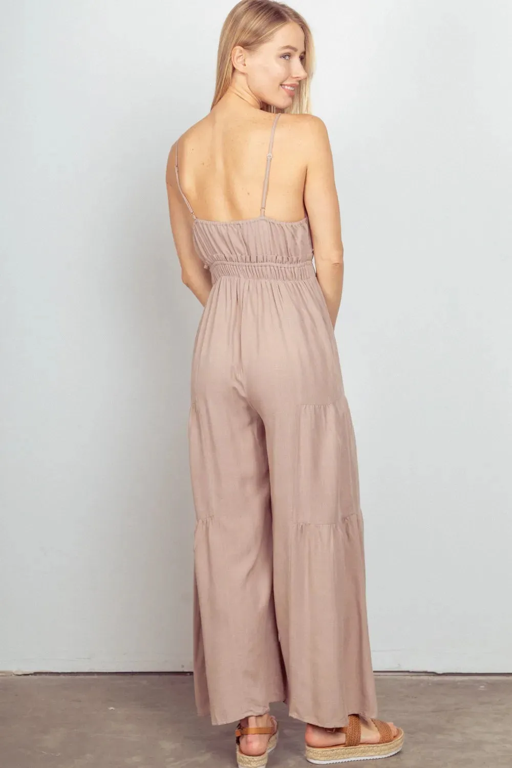 Sleeveless Ruched Wide Leg Jumpsuit sold by Skemo product image thumbnail 2