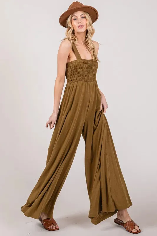 Smocked Flowy Wide Leg Jumpsuit sold by Skemo product image thumbnail 5