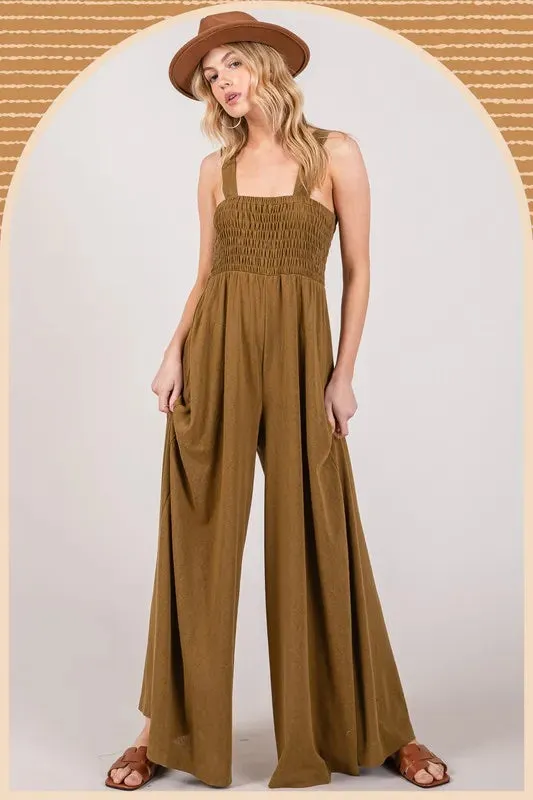 Smocked Flowy Wide Leg Jumpsuit sold by Skemo product image thumbnail 2