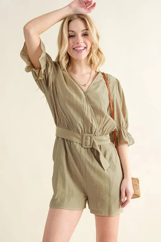 Flounce Sleeves Romper with Belt sold by Skemo product image thumbnail 3