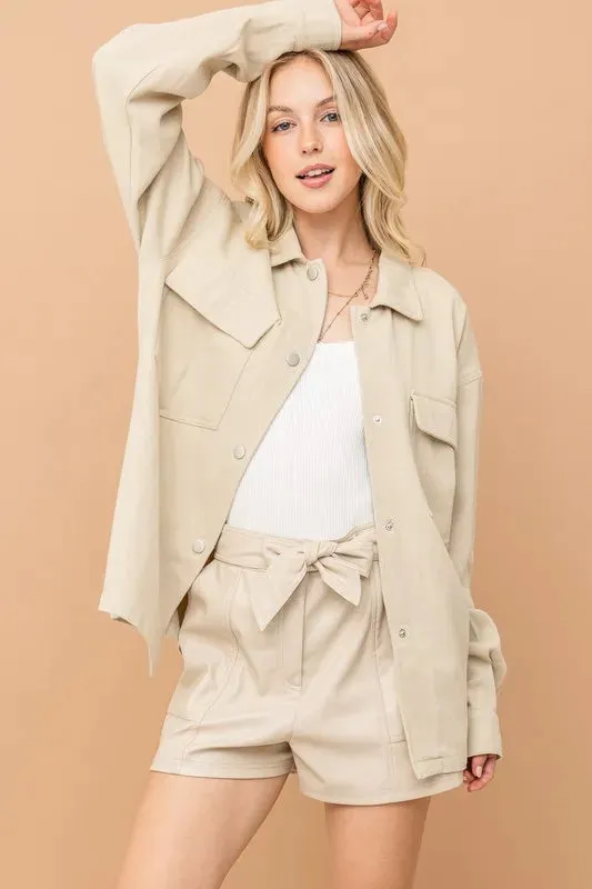 Faux Leather Shorts With Waist Ribbon sold by Skemo product image thumbnail 2