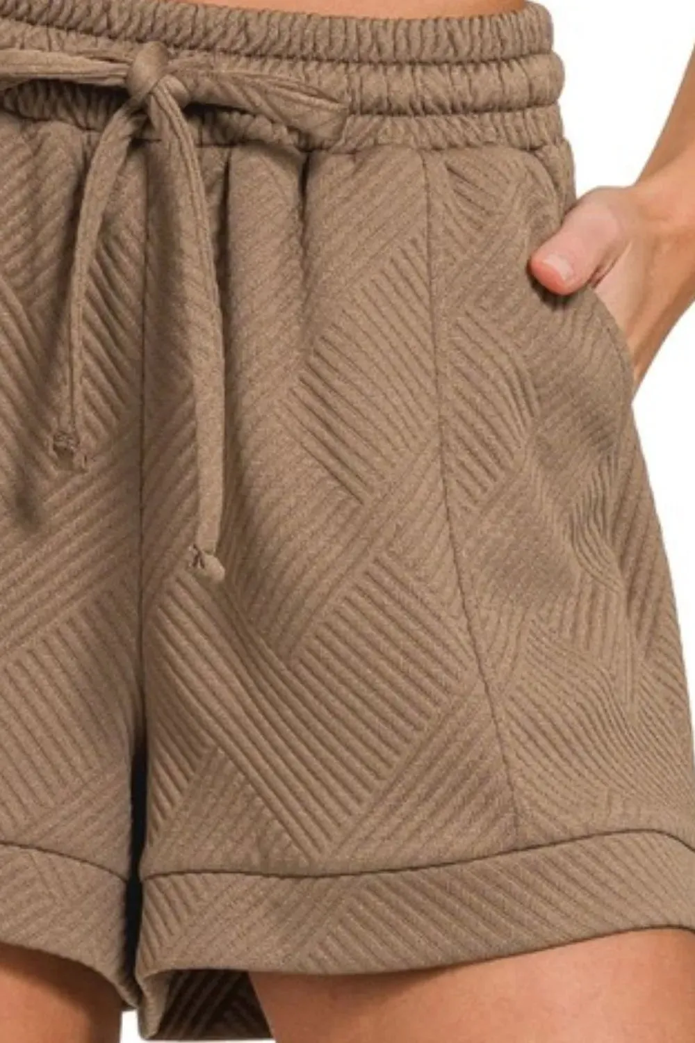 Textured Knit Jacquard Drawstring Shorts sold by Skemo product image thumbnail 3