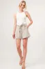 Linen Blend Striped Flowy Shorts sold by Skemo