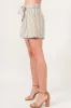 Linen Blend Striped Flowy Shorts sold by Skemo